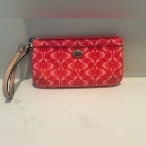 Coach Red Wristlet Clutch